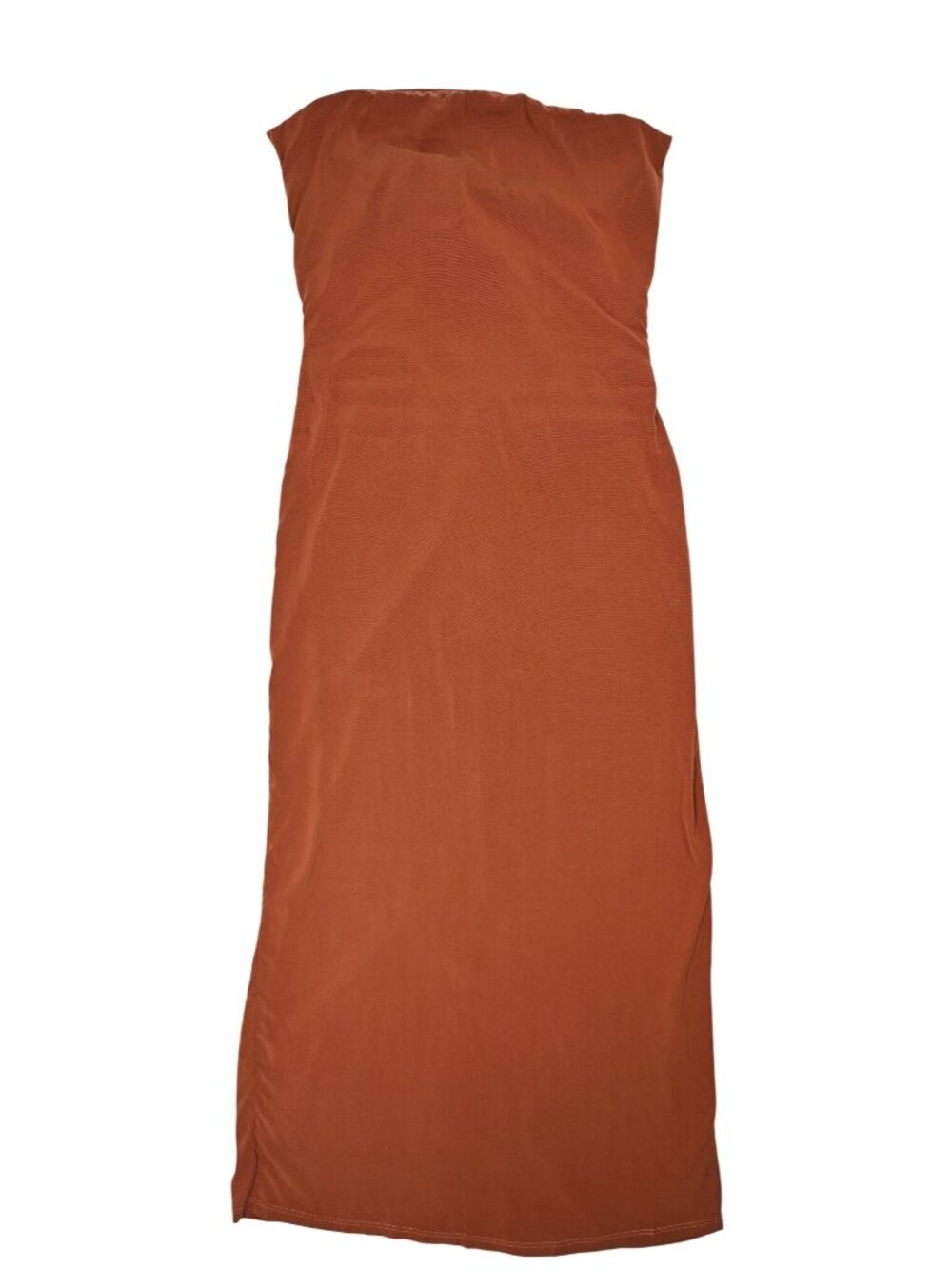 Anemos Strapless Tie Back Midi Dress in Brick
